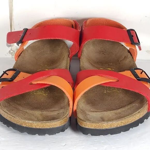 Birkenstock Papillio Women's Yara EU38 US7 Multicolor Flat Strappy Sandals Rare