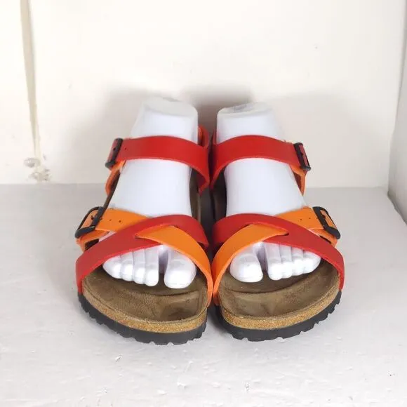 Birkenstock Papillio Women's Yara EU38 US7 Multicolor Flat Strappy Sandals Rare