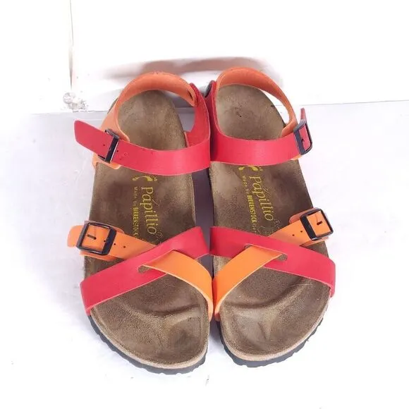 Birkenstock Papillio Women's Yara EU38 US7 Multicolor Flat Strappy Sandals Rare