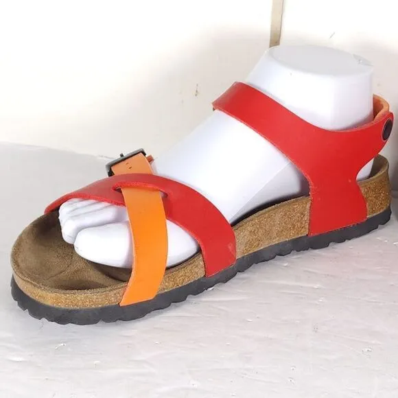 Birkenstock Papillio Women's Yara EU38 US7 Multicolor Flat Strappy Sandals Rare