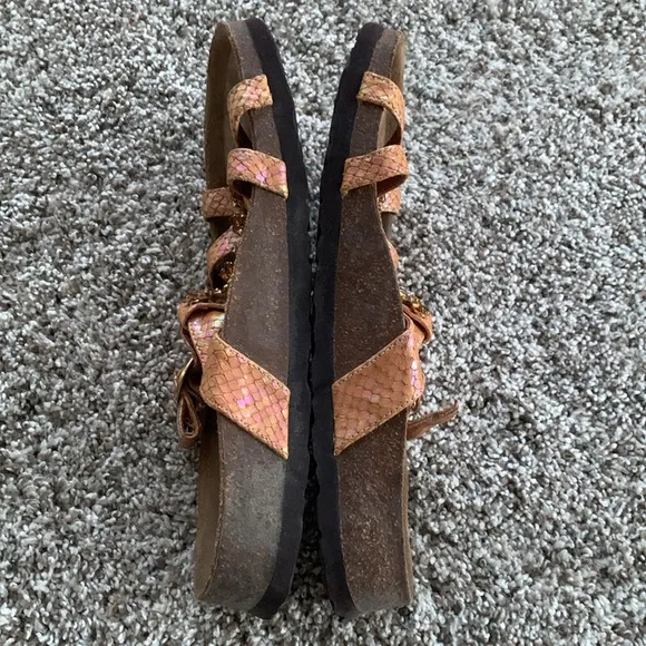 Birkenstocks Women's Betula Rhinestone Jewel Iridescent Leather Strappy Sandals