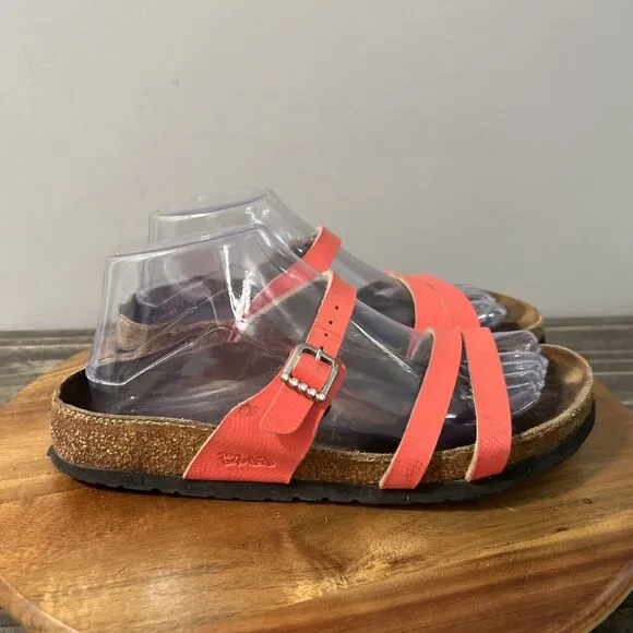 Birki’s Womens Size 7 Pink Coral 3-Strap Strappy Sandals Shoes