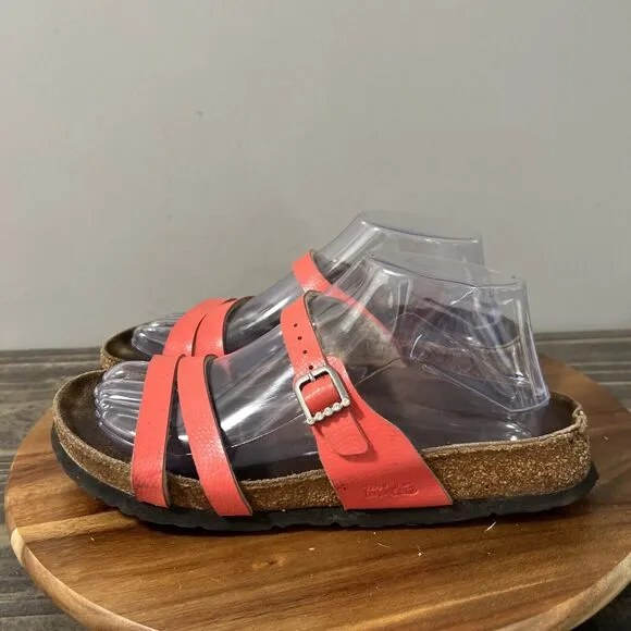 Birki’s Womens Size 7 Pink Coral 3-Strap Strappy Sandals Shoes