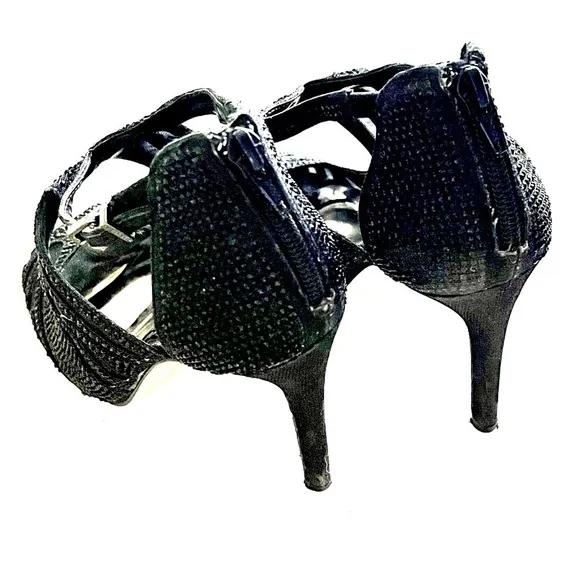 Black Beaded &amp; Embellished Stiletto Heels!