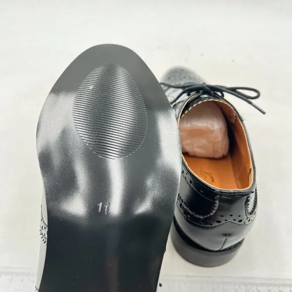 Black Men's Stylish Closed Cap Toe Low Heel Derby Oxfords Lace-Up Dress Shoes