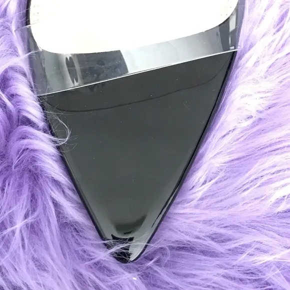 Black Sparkle Lucite Pointed Open Toe Stiletto