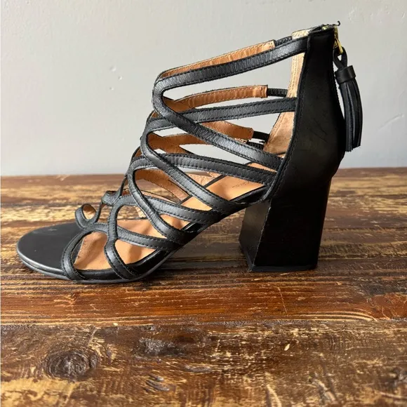 Black Strappy Heeled Sandals