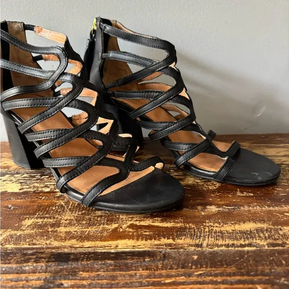 Black Strappy Heeled Sandals