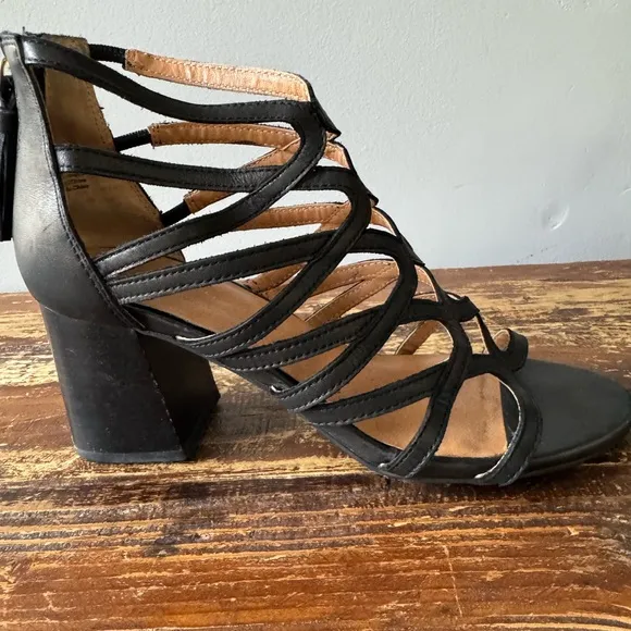 Black Strappy Heeled Sandals