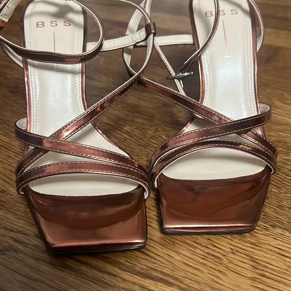 BLACK SUEDE STUDIO BSS CHARLOTTE COPPER METALLIC SANDALS SIZE 36