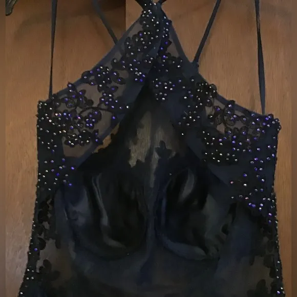 Blondes Nites beadwork embroidered Gown by Stacy Sklar: size 13 gown.and shoes.