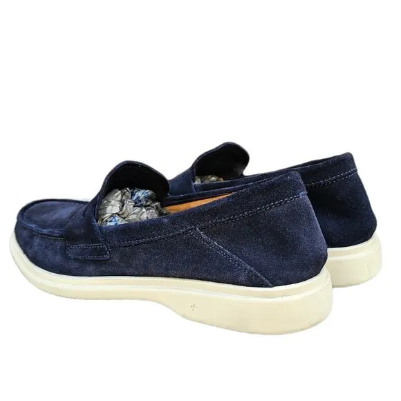 Blue Suede Shoes Leather Loafers Bilt George Brown Foster Penny Loafer Size 8.5