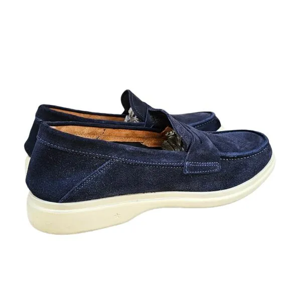 Blue Suede Shoes Leather Loafers Bilt George Brown Foster Penny Loafer Size 8.5