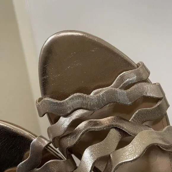 BODEN Champagne gold metallic zig zag strappy sandals size EU 40