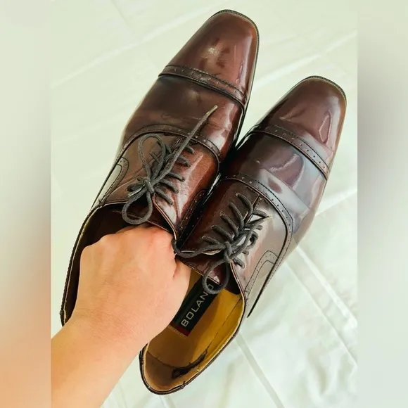 Bolano Mens Dark Brown Cap Toe Oxford Shoes Size‎ 13