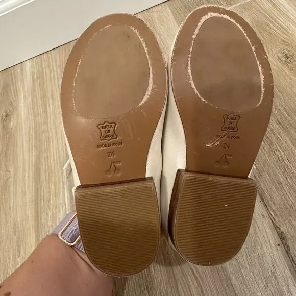 Bonpoint Off White Tam Pearl Flats