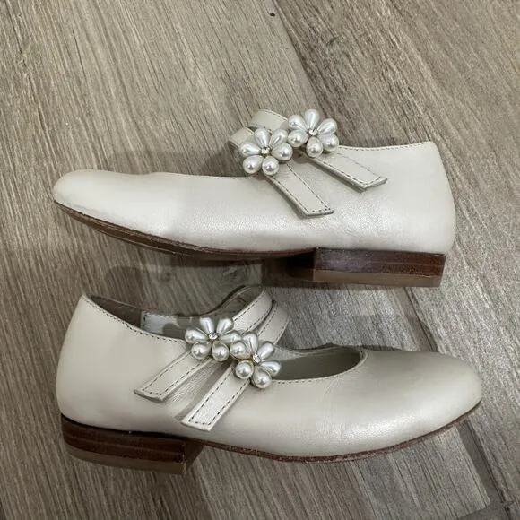 Bonpoint Off White Tam Pearl Flats