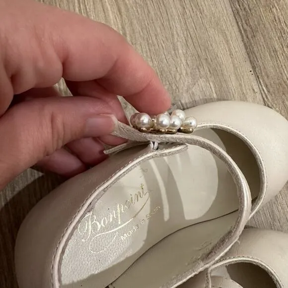 Bonpoint Off White Tam Pearl Flats