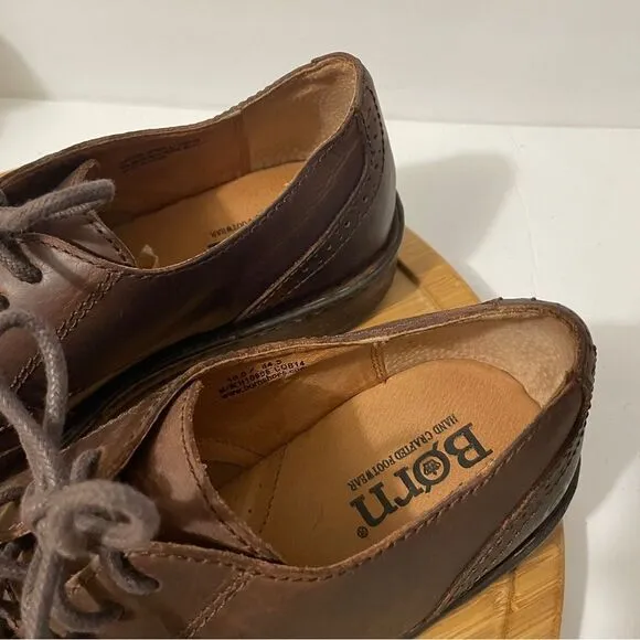 Born Brown Leather Wingtip Oxfords Men's Classic Dress Shoe Size 10.5