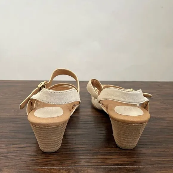 Born La Sal Leather Strappy Buckle Adjustable Sandals White NEW NWOT Size 8