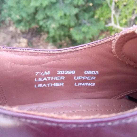 Bostonian Akron burgundy leather oxford dress shoes sz 7 1/2