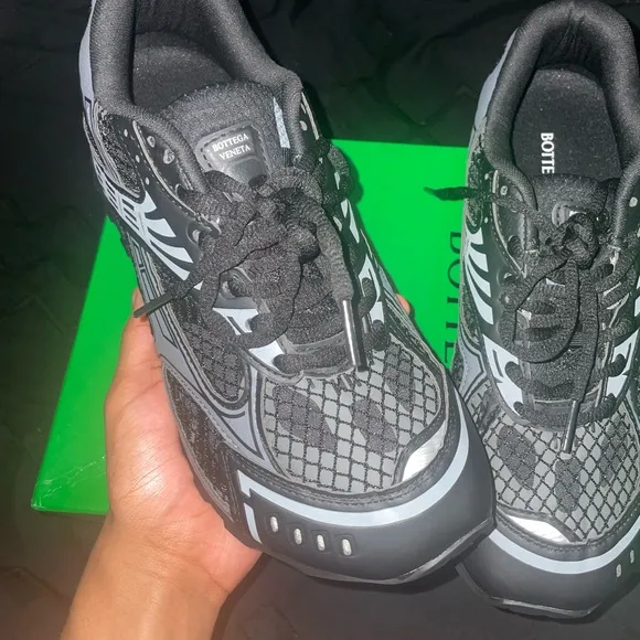 Bottega Veneta Black/Gray Athletic Shoes