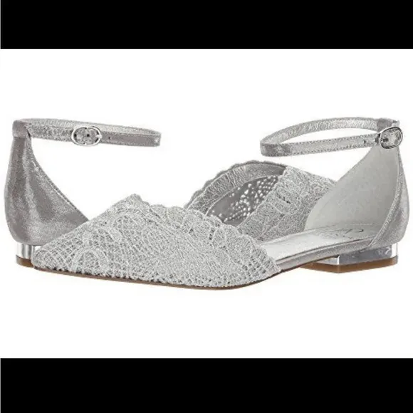 Brand new in box Adrianna Papell silver Trala 8.5 flats bride or bridesmaid