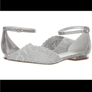 Brand new in box Adrianna Papell silver Trala 8.5 flats bride or bridesmaid