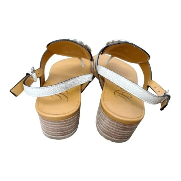 BRIGHTON Womens Size 5 N Off White Italian Leather Thong Alana Sandals Shoes