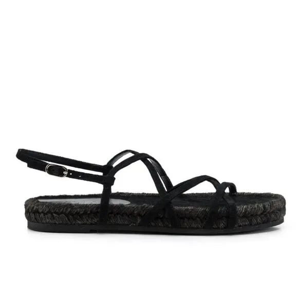 Brochu Walker Dawson black strappy gladiator fisherman espadrille sandals New. 9
