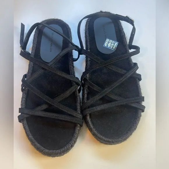 Brochu Walker Dawson black strappy gladiator fisherman espadrille sandals New. 9