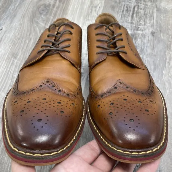 Brogue Wingtip Derby Dress Shoes US 12.5 EU 47 UK 12 Oxford Cognac Brown Desai