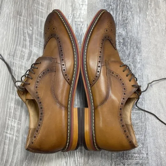 Brogue Wingtip Derby Dress Shoes US 12.5 EU 47 UK 12 Oxford Cognac Brown Desai