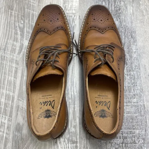 Brogue Wingtip Derby Dress Shoes US 12.5 EU 47 UK 12 Oxford Cognac Brown Desai