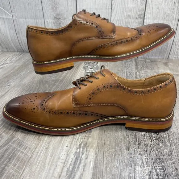 Brogue Wingtip Derby Dress Shoes US 12.5 EU 47 UK 12 Oxford Cognac Brown Desai