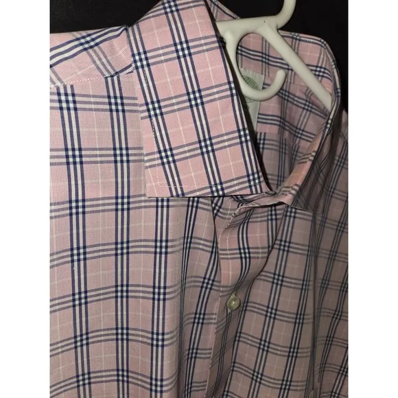 Brooks Brothers Button Up Shirt Men Large 16 1/2 x 34 Pink French Cuff  Milano