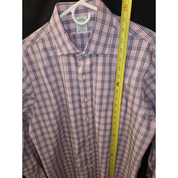 Brooks Brothers Button Up Shirt Men Large 16 1/2 x 34 Pink French Cuff  Milano