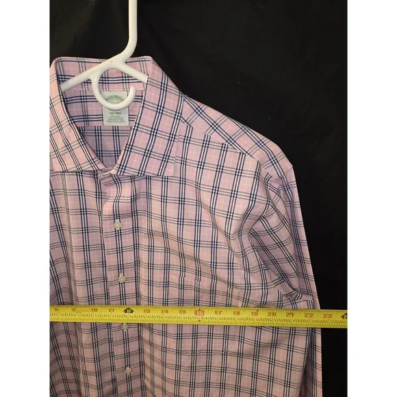 Brooks Brothers Button Up Shirt Men Large 16 1/2 x 34 Pink French Cuff  Milano