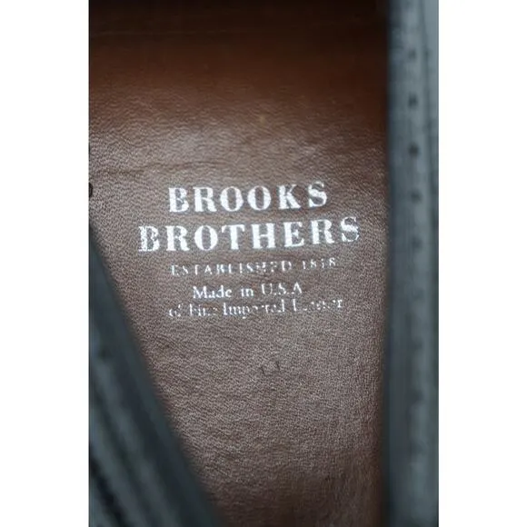 Brooks Brothers Strand Black Leather Cap Toe Oxford Sz US 10 ,UK 9 Made In USA