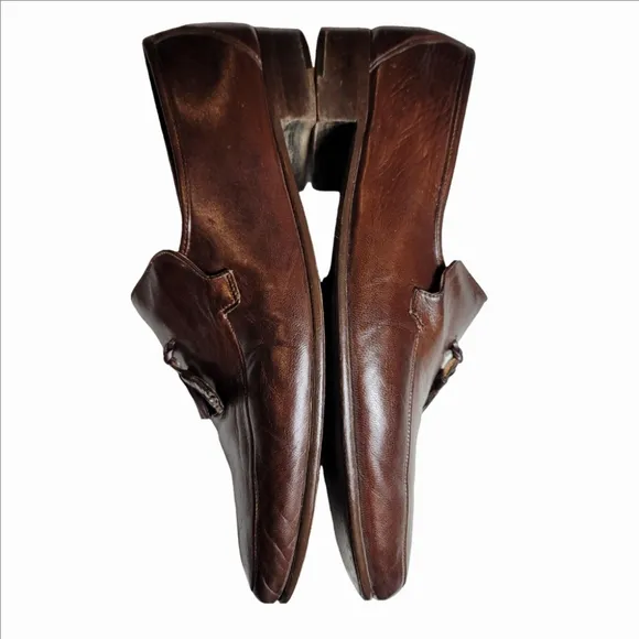 Bruno Magli loafers tassel brown leather mens 10.5M dress