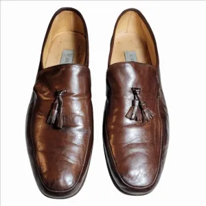 Bruno Magli loafers tassel brown leather mens 10.5M dress