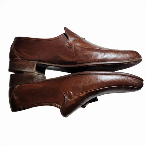 Bruno Magli loafers tassel brown leather mens 10.5M dress