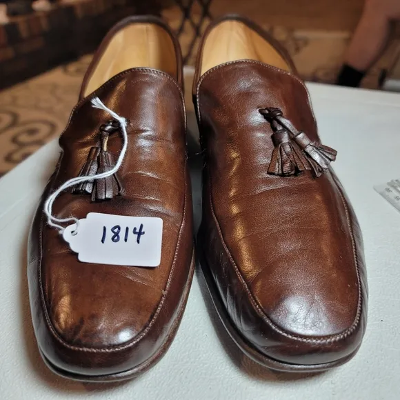 Bruno Magli loafers tassel brown leather mens 10.5M dress