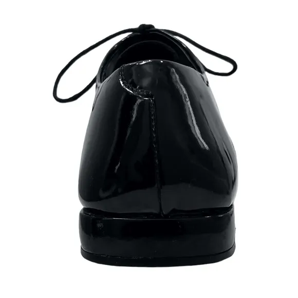 BRUNO MAGLI PARKER LACE UP SQUARE TOE BLACK PATENT LEATHER TUXEDO SHOE