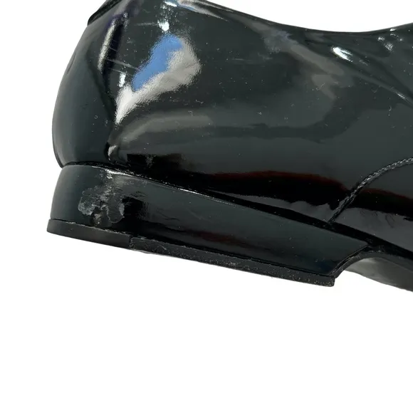 BRUNO MAGLI PARKER LACE UP SQUARE TOE BLACK PATENT LEATHER TUXEDO SHOE