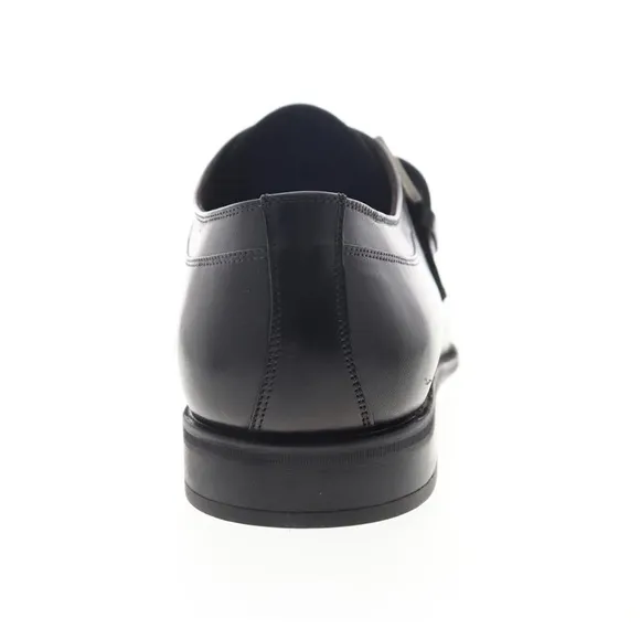 BRUNO MANGLI Men's Black Leather Dress Shoes Wingtip Monk Strap size 10.5