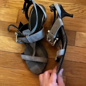 Burberry‎ grey and blue strappy sandals