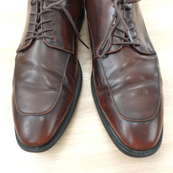 Burgundy Men Dress Shoes 11 M Apron Toe Oxford Alfan iLeather Wedding ALFATECH