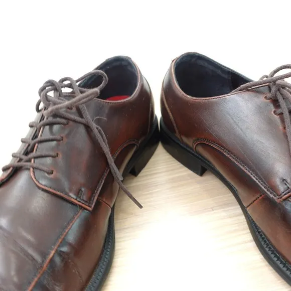 Burgundy Men Dress Shoes 11 M Apron Toe Oxford Alfan iLeather Wedding ALFATECH