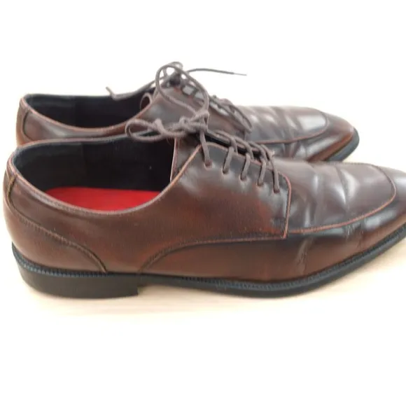 Burgundy Men Dress Shoes 11 M Apron Toe Oxford Alfan iLeather Wedding ALFATECH
